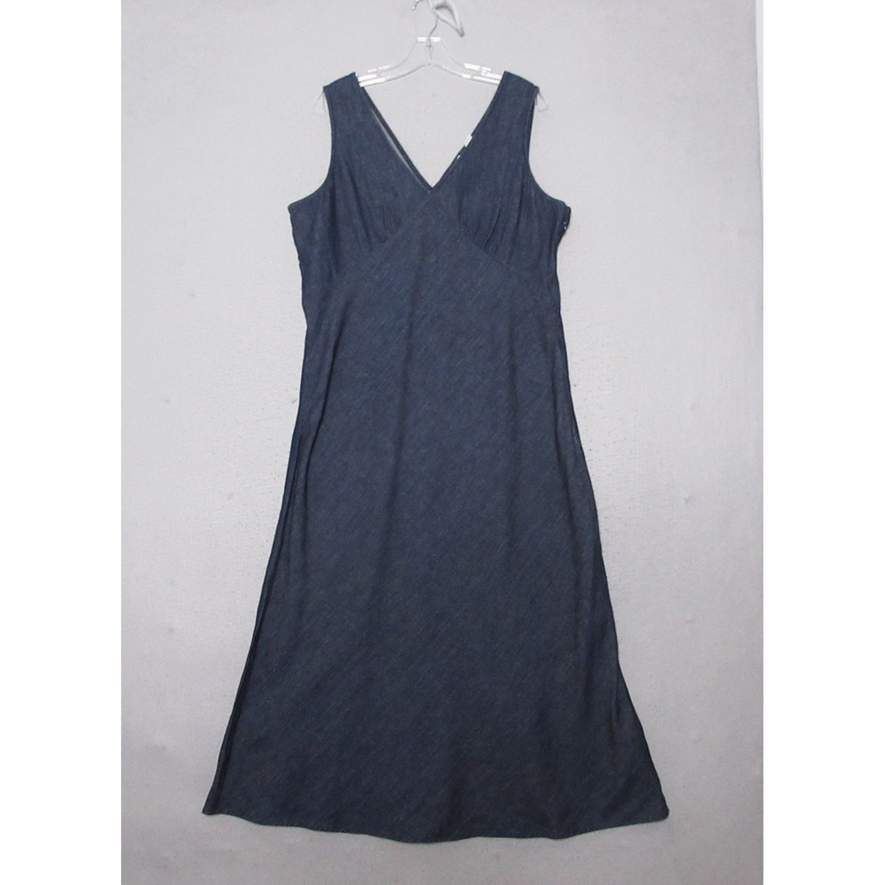 Levis Dress XL Cotton Linen Midi Sleeveless Midi 90s Minimalist Coastal Vacation